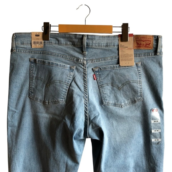 NWT Levi’s 711 Skinny Jeans Size 34 Eternal Indigo Light Wash NEW - Picture 7 of 15